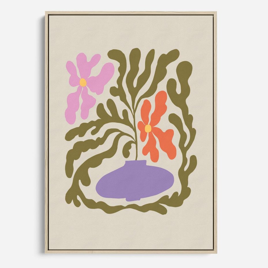 Obraz w ramie 50x70 - Kolorowe Echa - kwiaty, abstrakcja - rama drewno