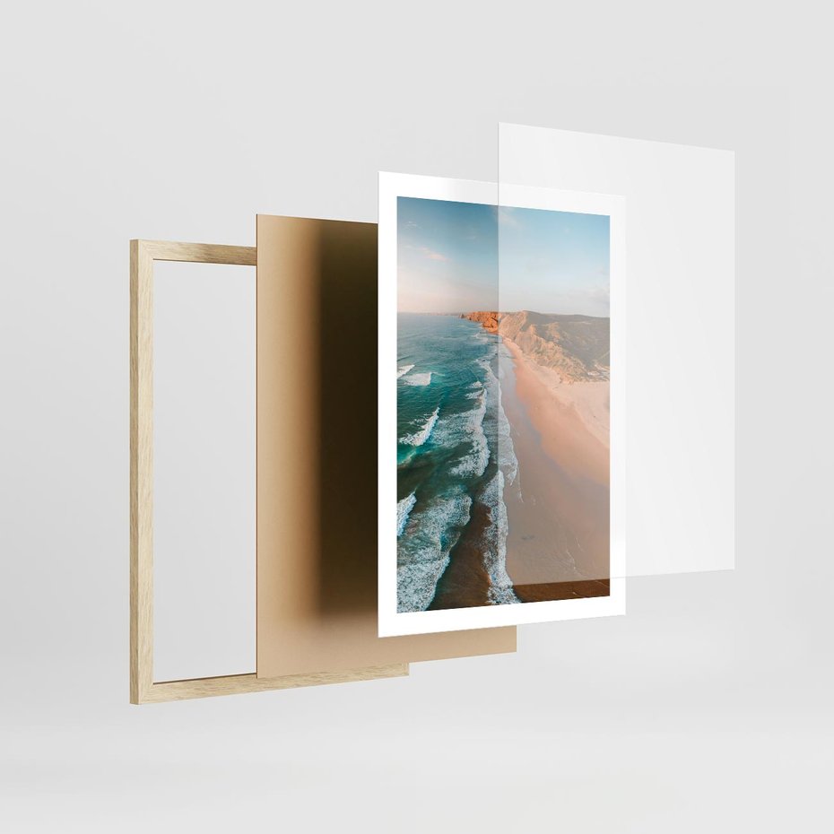 Plakat w ramie 50x70 - Z Lotu Ptaka - fotografia, plaża - rama drewno