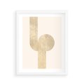 Plakat w ramie 40x50 - Podróżne Kształty - geometryczne linie w złotym kolorze, minimalizm - rama biała