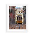 Plakat w ramie 50x70 - Lizbońskie tramwaje - podróż w czasie - Lizbona, tramwaj - rama biała