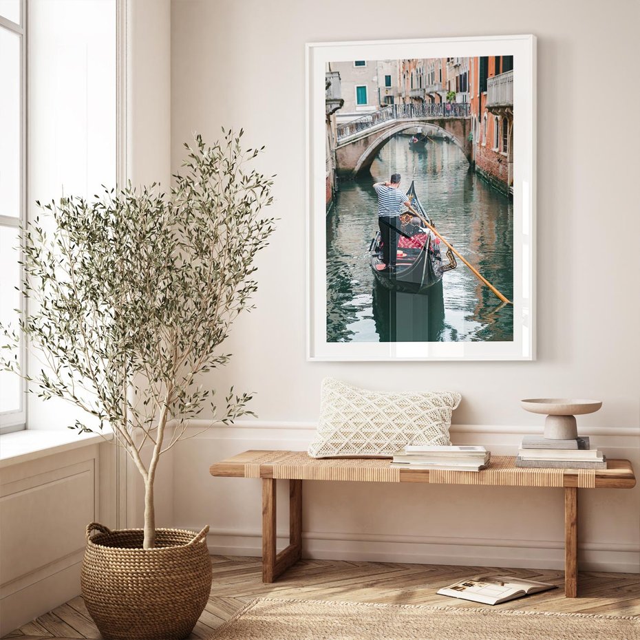 Plakat bez ramy 30x40 - Kanały Wenecji - gondola, Wenecja