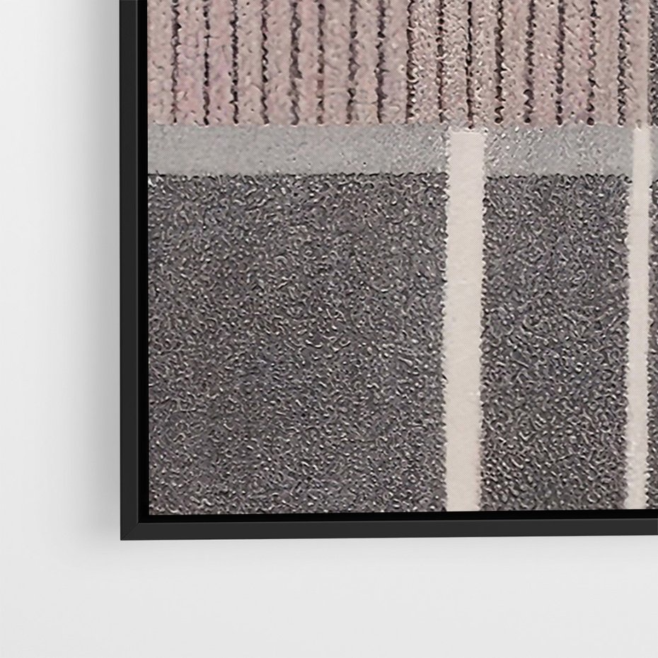 Obraz w ramie 70x100 - Harmonia skradzionych odcieni - symetryczne, geometryczne pasy - rama czarna