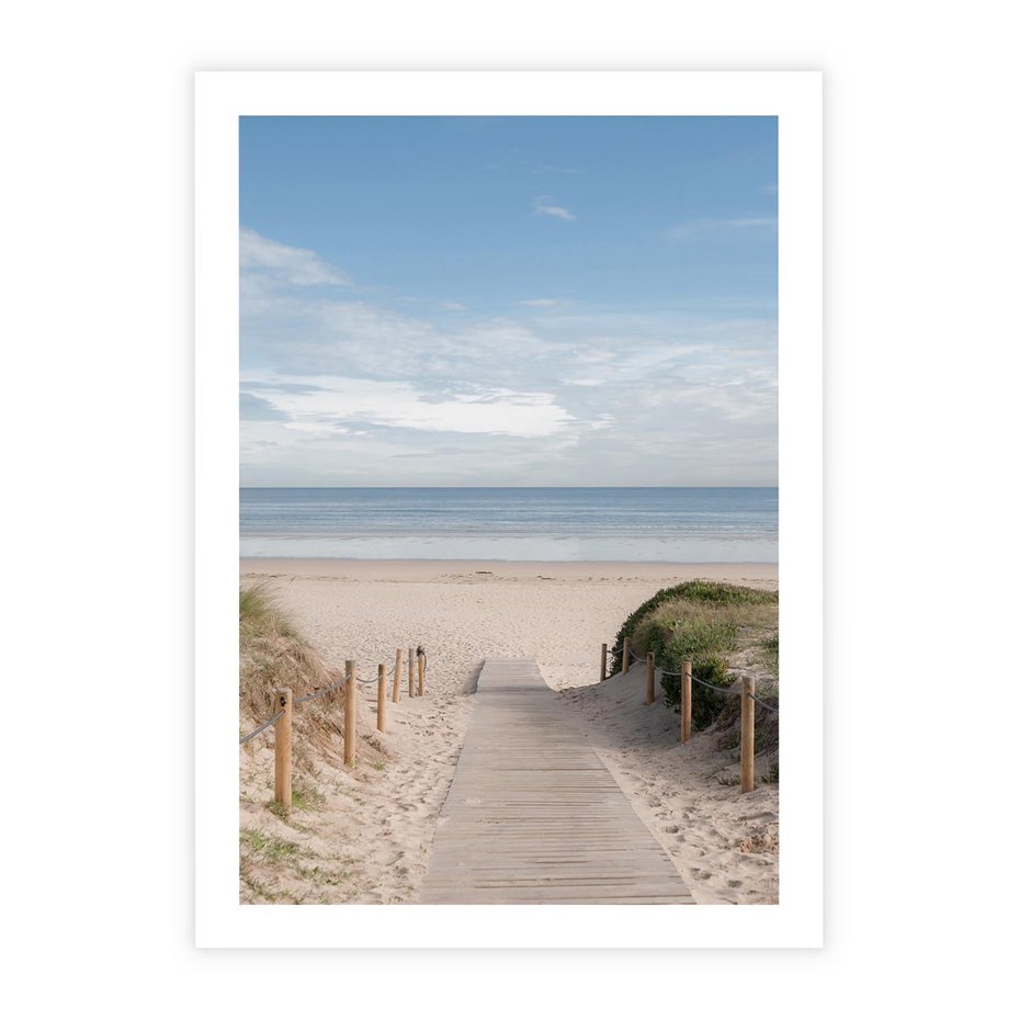 Plakat bez ramy 30x40 - Plażowy pomost - plaża, pomost