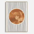 Obraz w ramie 50x70 - Eteryczne Krągłe Echa - boho obraz, geometria - rama drewno