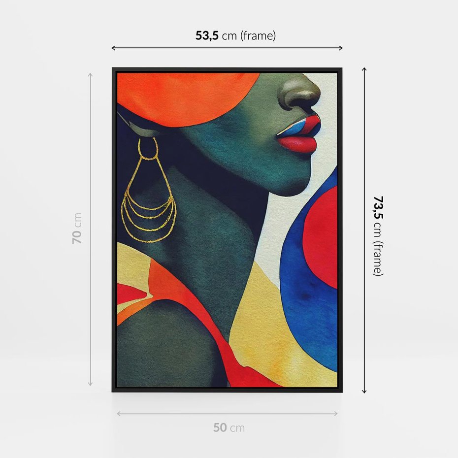 Obraz w ramie 50x70 - Kolory Kobiety - mural, abstrakcja - rama czarna