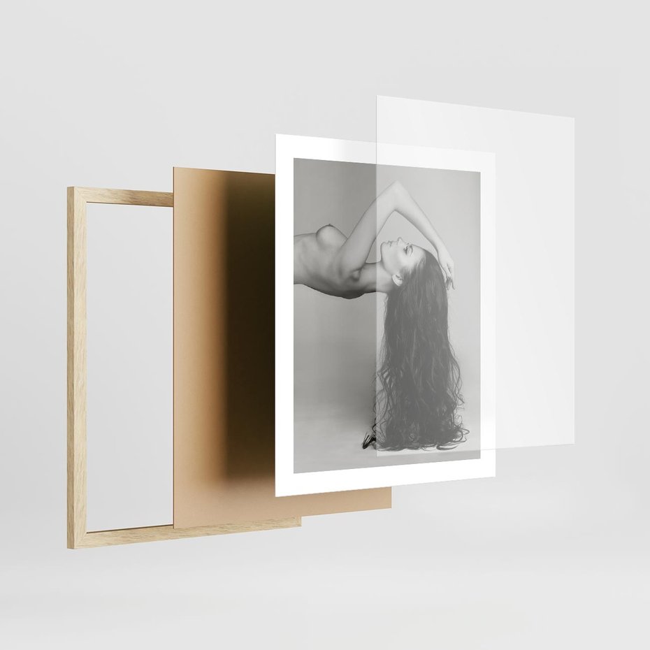 Plakat w ramie 40x50 - Piękno włosów kobiety w ruchu - włosy, piękno - rama drewno