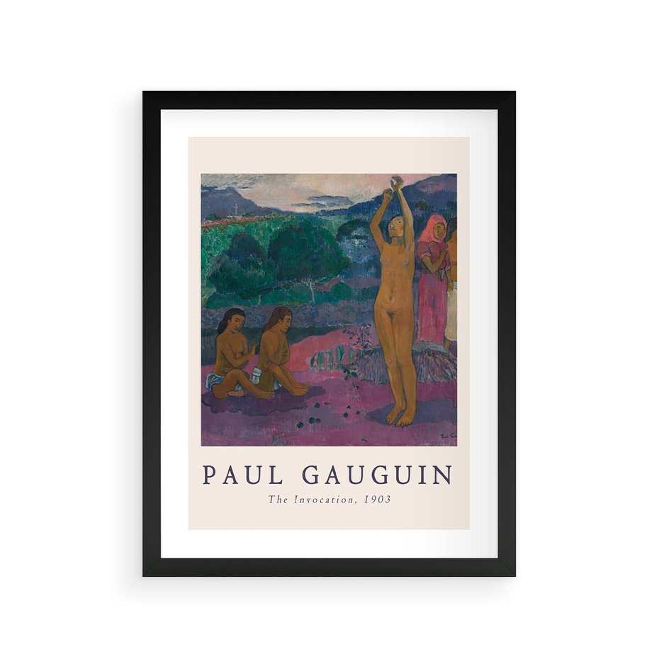 Plakat w ramie 30x40 - Reprodukcja Gauguina: Sztuka Egzotyczna na Plakacie - paul gauguin, plakat - rama czarna