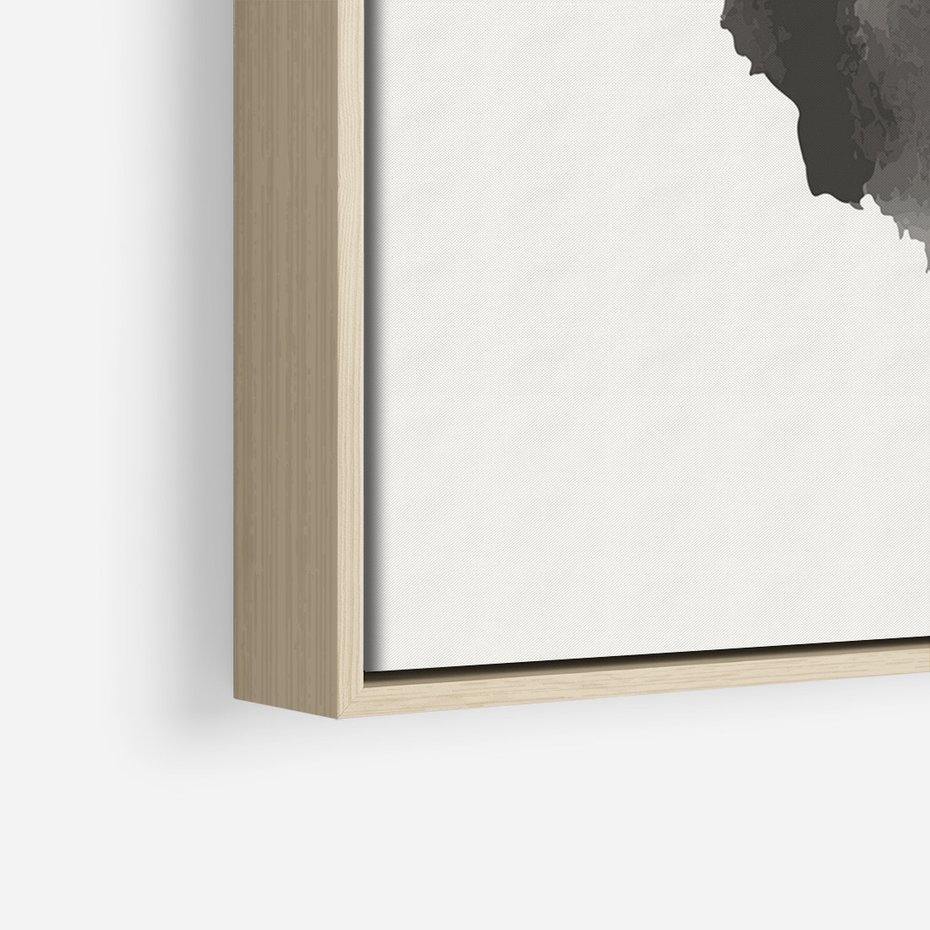 Obraz w ramie 80x120 - Księga Form - abstrakcyjne nieregularne plamy, czarny - rama drewno