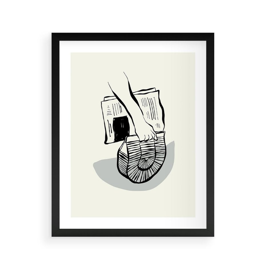 Plakat w ramie 40x50 - Szkicowe Gazetowe Inspiracje - grafika, szkic - rama czarna