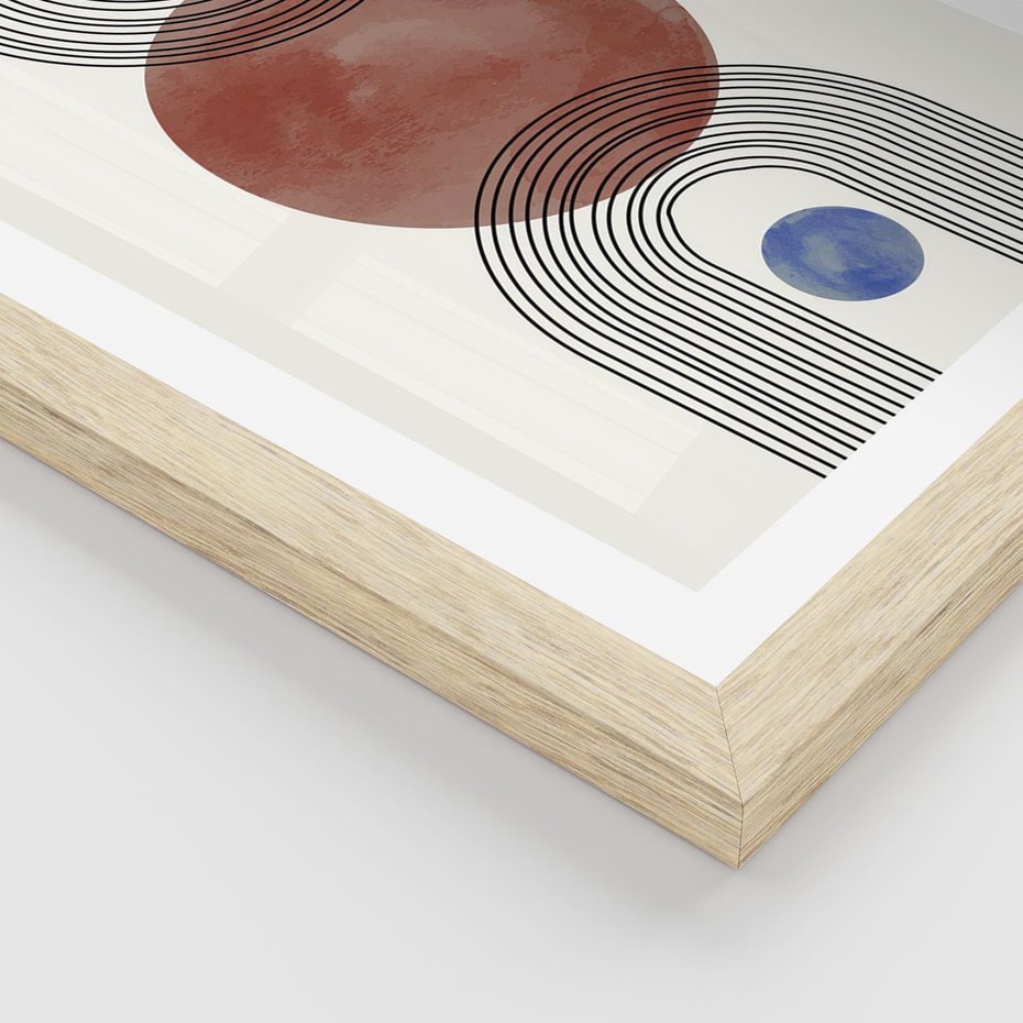 Plakat w ramie 50x70 - Księga Impulsów - nowoczesny plakat, styl midcentury - rama drewno