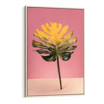 Obraz w ramie 80x120 - Majestatyczna monstera - monstera, liść - rama drewno