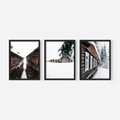 Zestaw obrazy w ramie 30x40 galeria - Domki, w, górach, zima, perspektywa - rama czarna