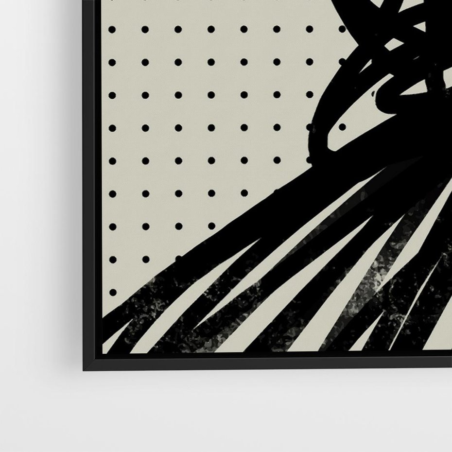 Obraz w ramie 50x50 - Złudne Kontemplacje - abstrakcyjna mroczna kompozycja, nieregularne - rama czarna