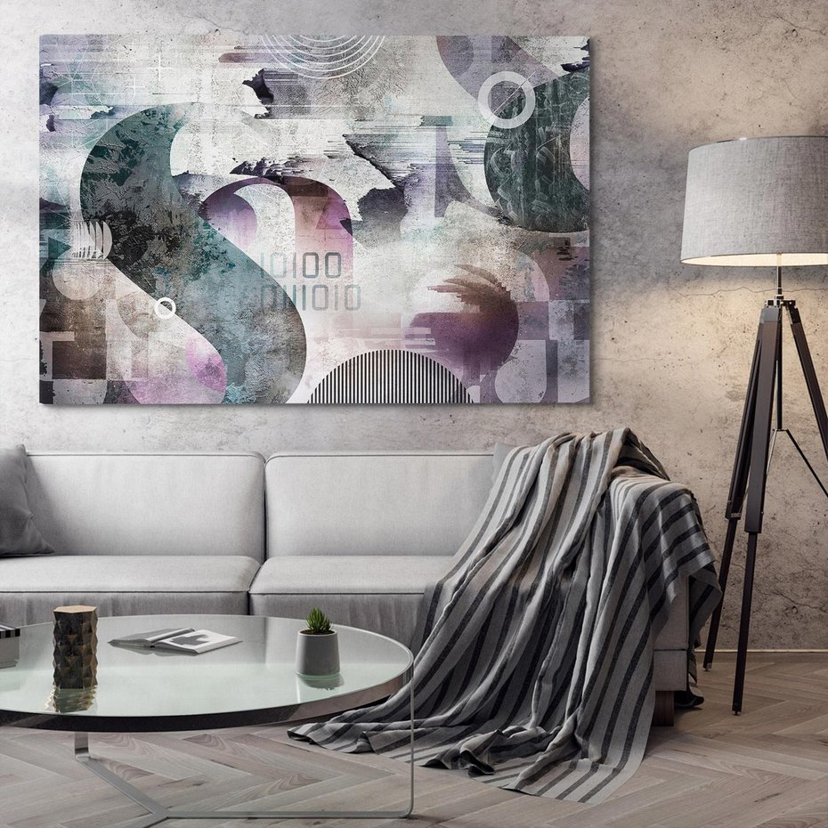 Obraz na płótnie 120x80 - Nocne opowieści w barwach - typografia, abstrakcja