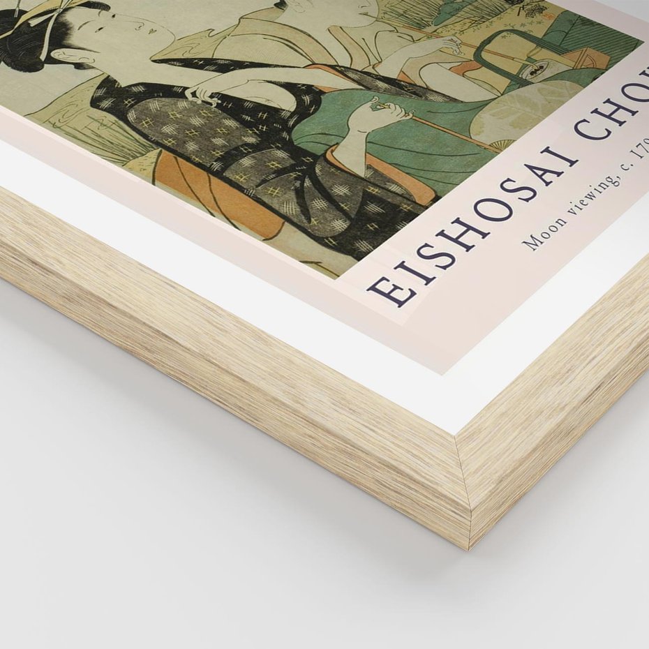 Plakat w ramie 30x40 - Rycina Eishosai Choki - staraa chińska rycina, eishosai choki - rama drewno