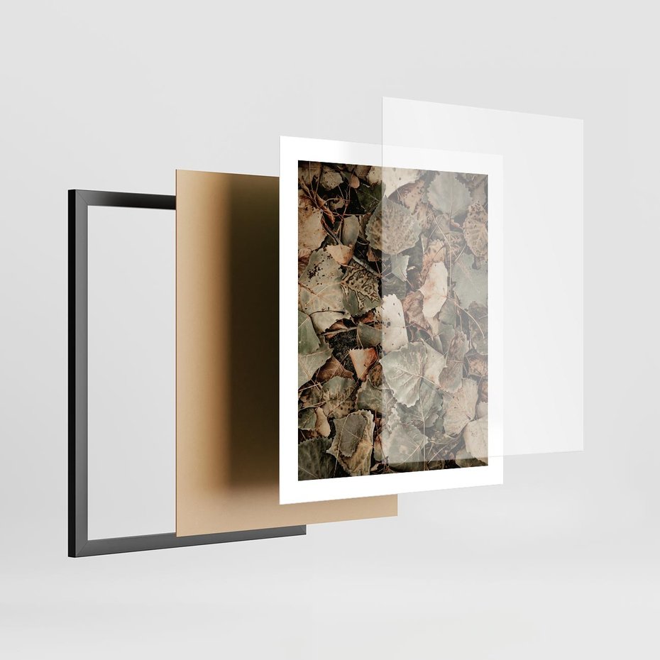 Plakat w ramie 40x50 - Magia Jesiennych Liści - liście, suche liście - rama czarna