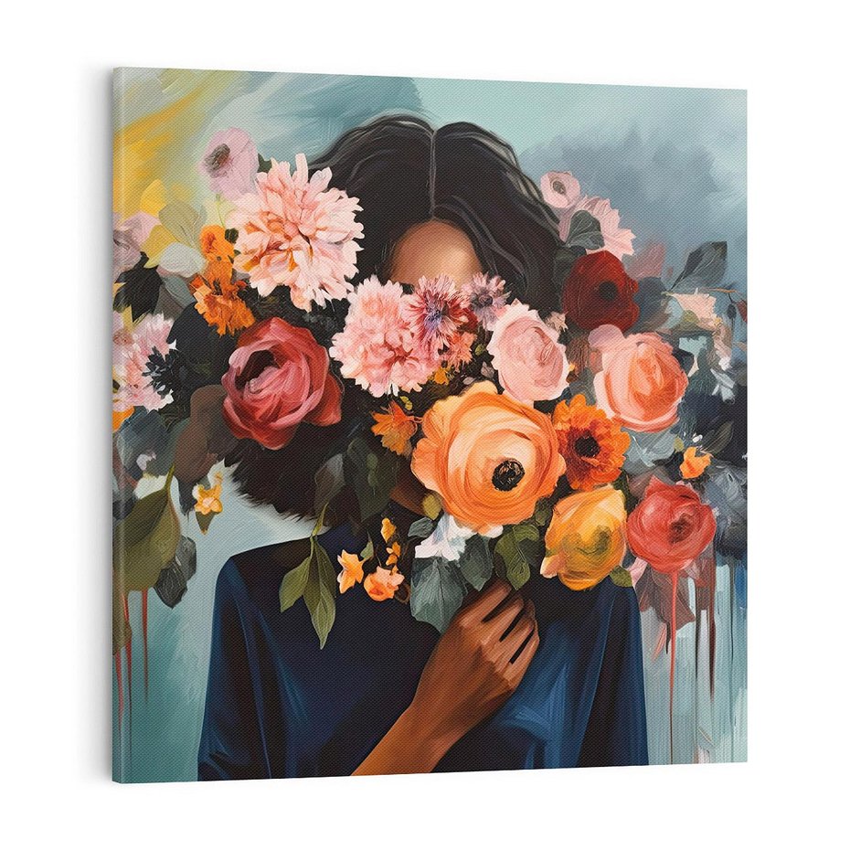 Obraz na płótnie 70x70 - Ukryte Emocje - obraz, akwarela