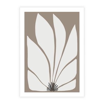 Plakat bez ramy 21x30 - Ekspresyjne Kontury - abstrakcyjny kwiat, beże i brązy