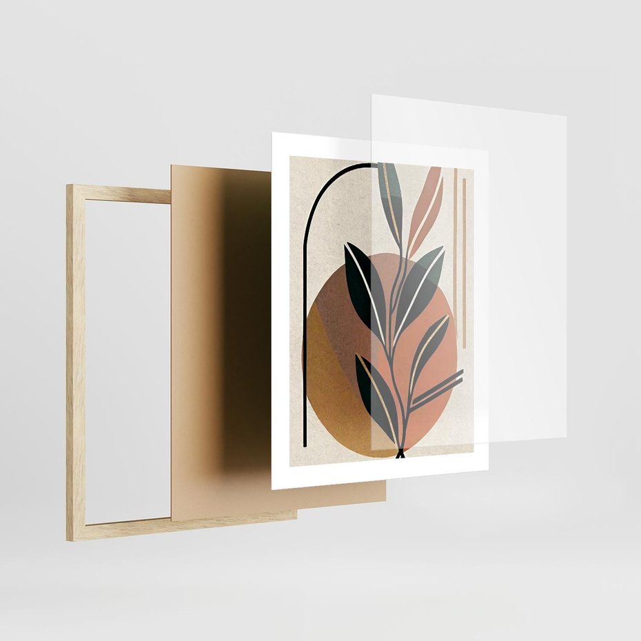 Plakat w ramie 40x50 - Boho Impulsy Kreatywności - boho obraz, abstrakcja - rama drewno