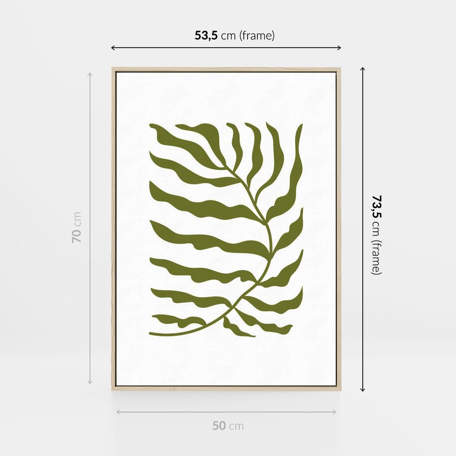 Obraz w ramie 50x70 - Rytmy Chaosu - roślina, gałązka - rama drewno