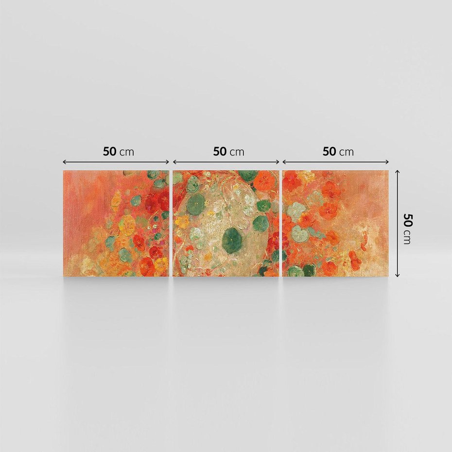 Obraz na płótnie 150x50 - "Nasturcje" (1905) Odilon Redon - Reprodukcja - reprodukcja, obraz na płótnie