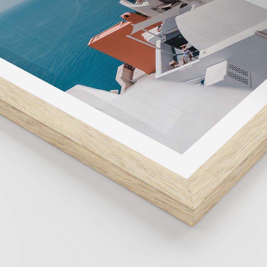 Plakat w ramie 30x40 - Magiczna Wyspa na Twojej Ścianie - Santorini, wyspa - rama drewno