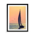 Plakat w ramie 50x70 - Żaglówka na Horyzoncie - żaglówka, jacht - rama czarna