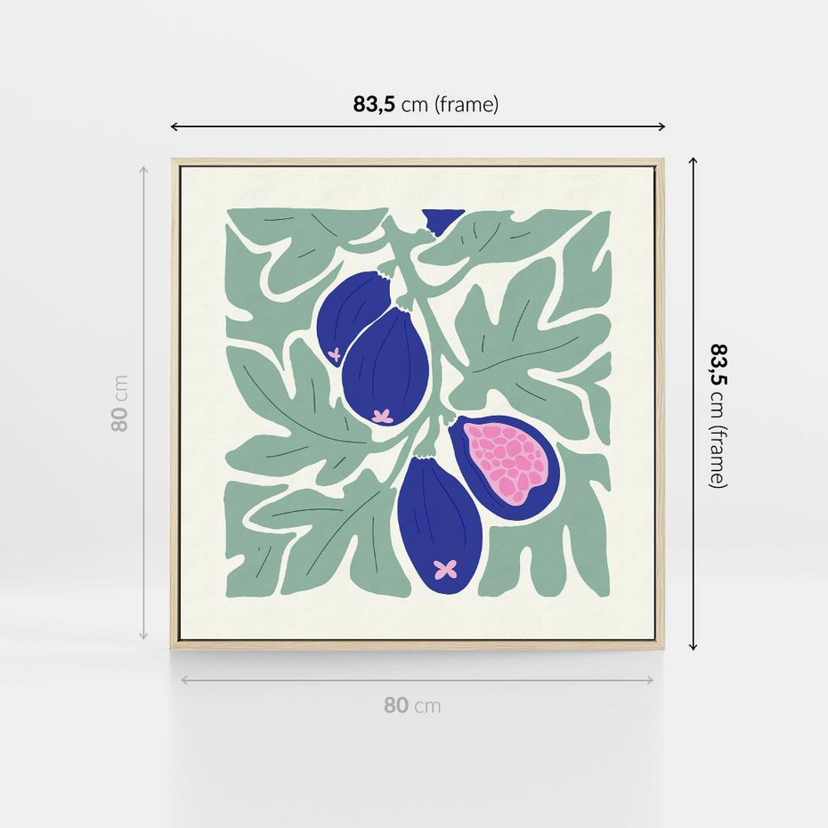 Obraz w ramie 80x80 - Symfonia Przestrzeni - figi, plakat - rama drewno