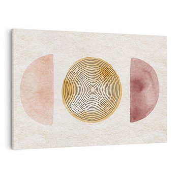 Obraz na płótnie 70x50 - Zapisane w promieniach słońca - beżowe strukturalne tło, koła