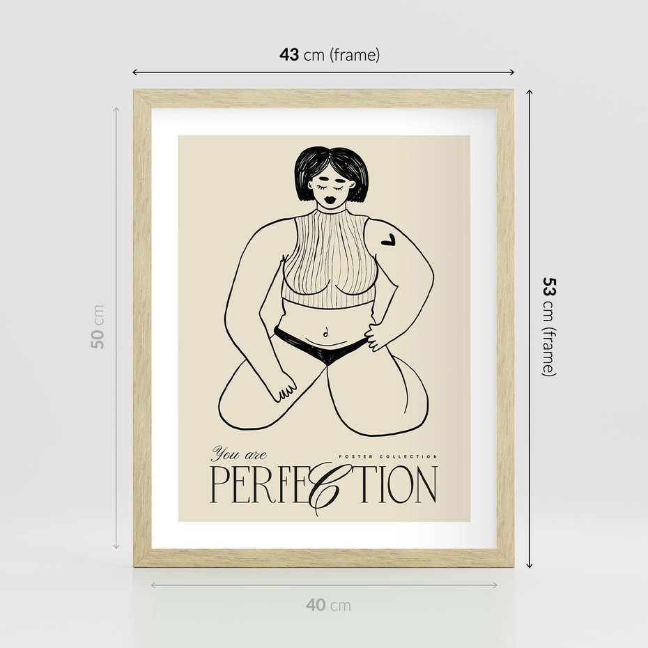 Plakat w ramie 40x50 - Refleksje Przejmujących Myśli - rysunek, plakat - rama drewno