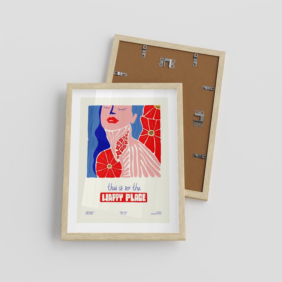 Plakat w ramie 30x40 - Abstrakcyjna Afirmacja - sztuka nowoczesna, abstrakcyjny styl - rama drewno