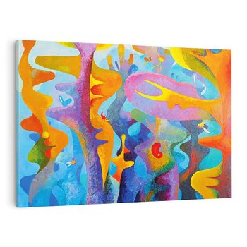 Obraz na płótnie 70x50 - Płomienne Tańce Abstrakcji - energetyczna abstrakcja, dziwne formy