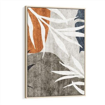 Obraz w ramie 70x100 - Oddechy ciszy i ruchu - rzut liści palmy, monstery - rama drewno