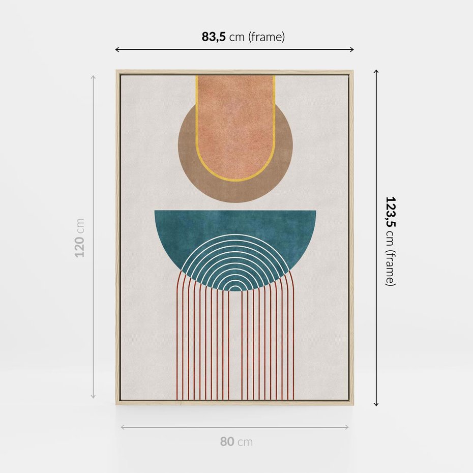 Obraz w ramie 80x120 - Odkrywanie duszy w farbach - kwiaty, pastelowe kolory - rama drewno