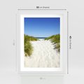 Plakat w ramie 30x40 - Relaks nad Morskimi Wzgórzami - plaża, wydmy - rama biała