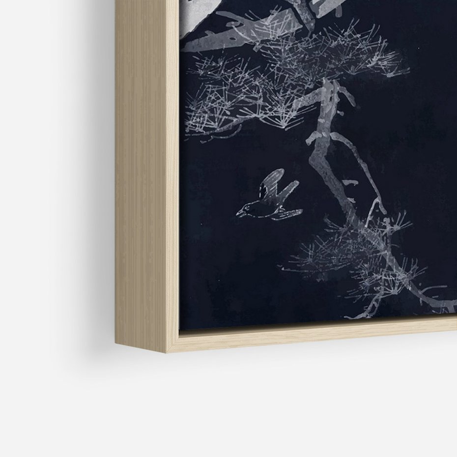 Obraz w ramie 80x120 - Japońskie Pawie - japońska grafika, pawie - rama drewno