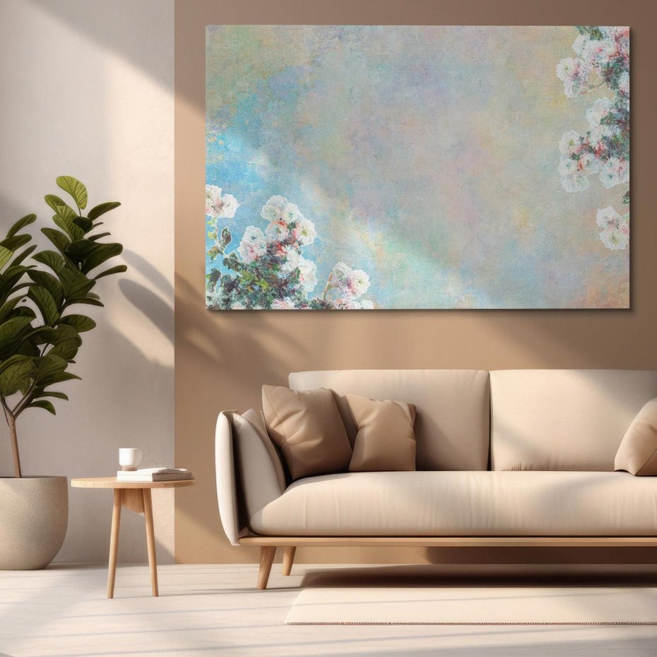 Obraz na płótnie 120x80 - Księżycowy sen artysty - subtelny obraz olejny, minimalizm