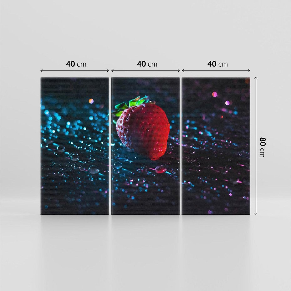 Obraz na płótnie 120x80 - Truskawka - Kropelkowa Świeżość - truskawka, krople