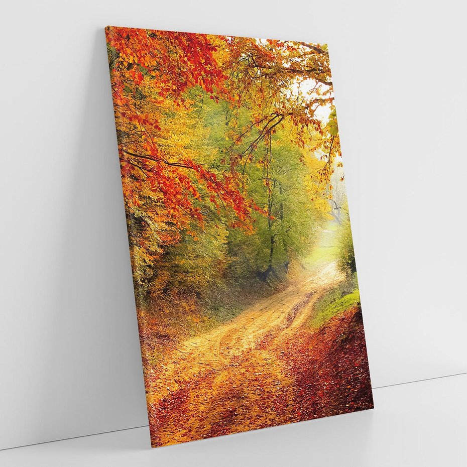 Obraz na płótnie 80x120 - Jesienny urok magia lasu - las, jesień