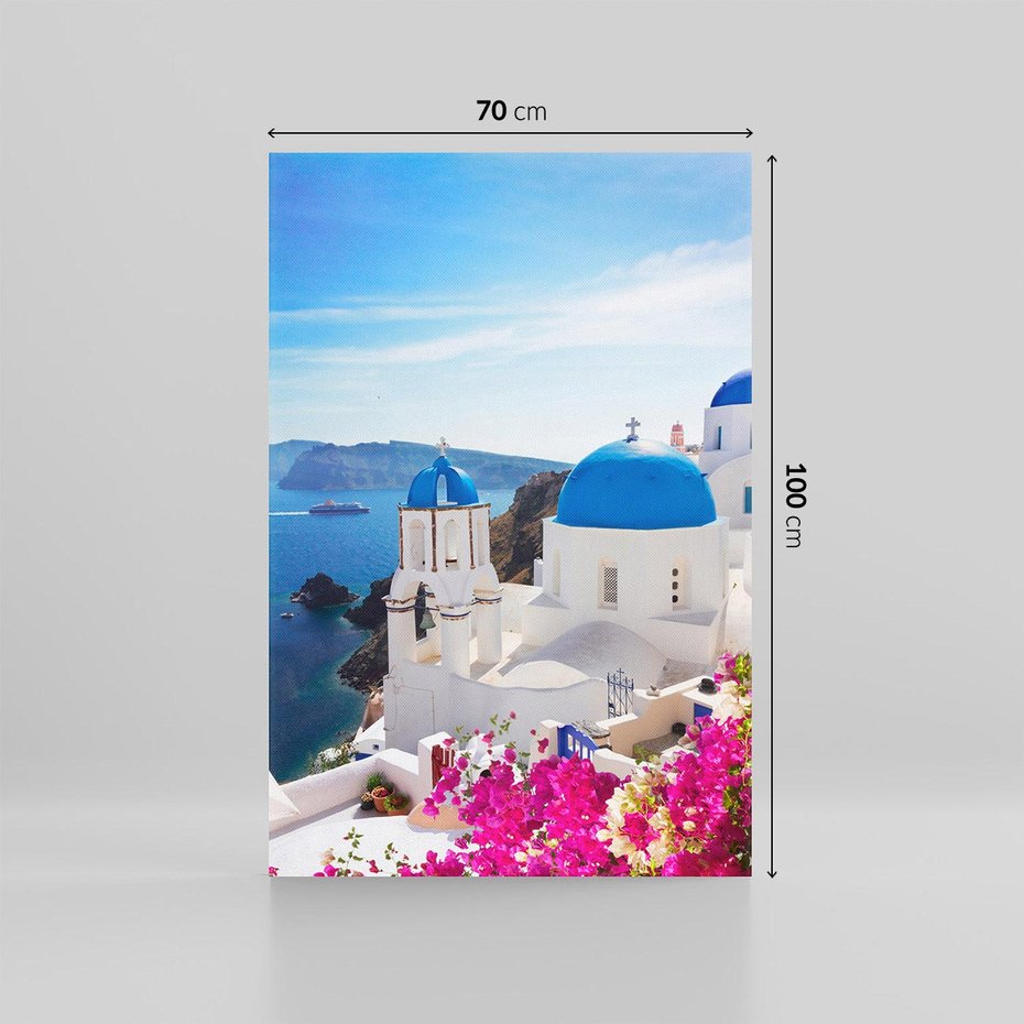 Obraz na płótnie 70x100 - Perspektywa na Santorini - Santorini, perspektywa