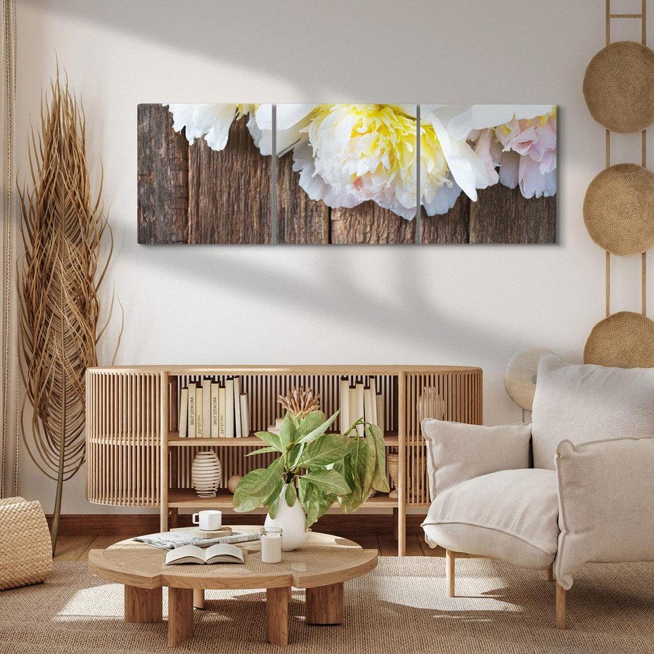 Obraz na płótnie 120x40 - Relaksująca Harmonia - kwiaty, spa