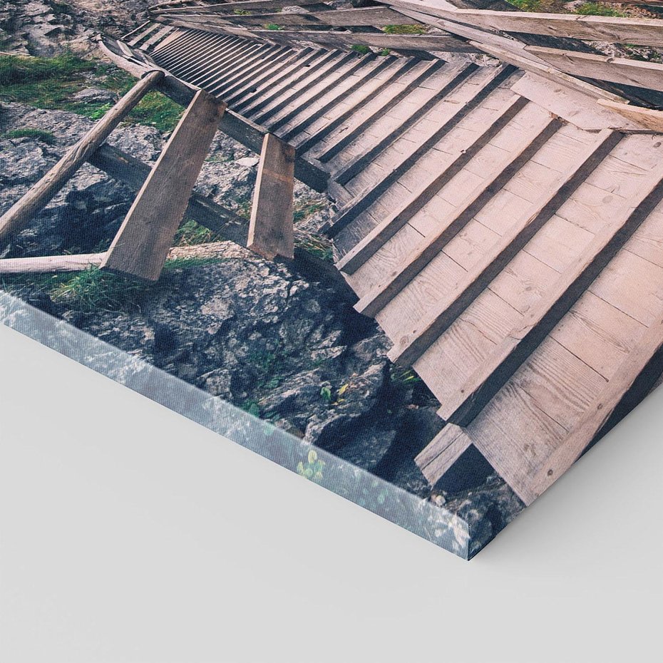 Obraz na płótnie 120x80 - Schody w skałach - Góry - schody, skały