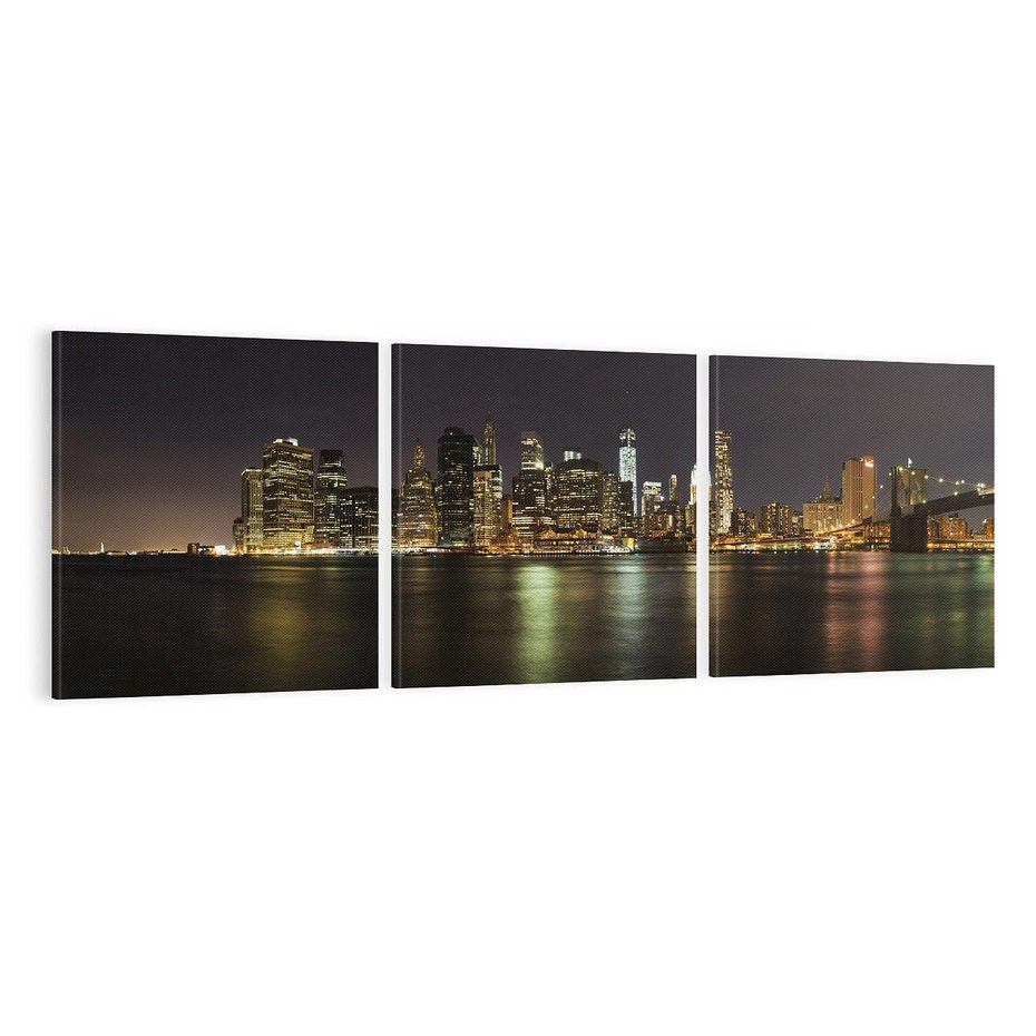Obraz na płótnie 120x40 - Nowy Jork nocą - New York, Nowy