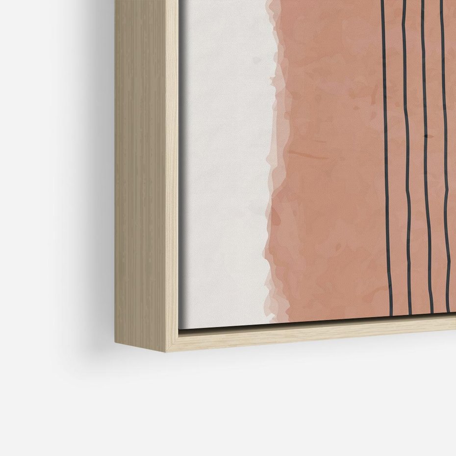 Obraz w ramie 80x80 - Rozmyte Widzenia - abstrakcyjna akwarelowa plama, nieregularne kreski - rama drewno