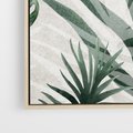 Obraz w ramie 50x70 - Tropikalne Akwarele - tropikalne liście, akwarela - rama drewno