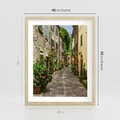 Plakat w ramie 40x50 - Spacer po Złotej Alei - uliczka, perspektywa - rama drewno