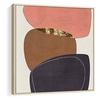 Obraz w ramie 50x50 - Rozkwitające Przenikające Formy - abstrakcyjny obraz, geometryczne formy - rama drewno