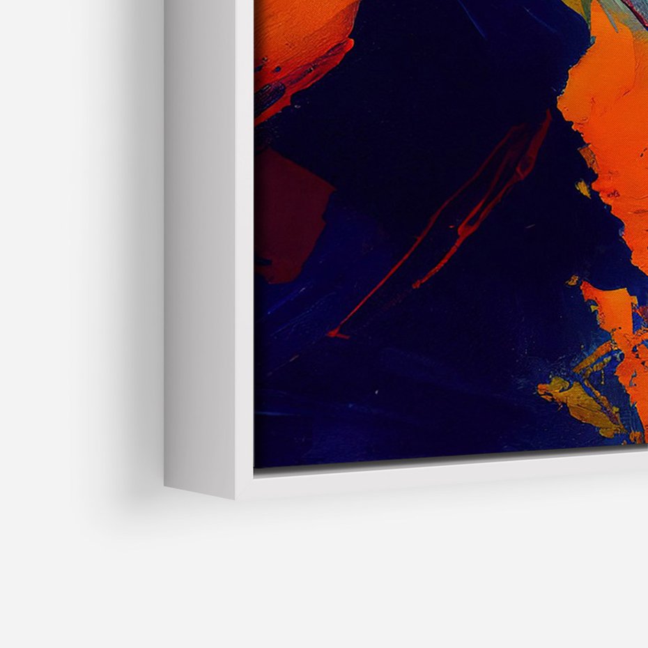 Obraz w ramie 70x100 - Abstrakcyjne wizje czasu - żywe radosne kolory, plamy kolory - rama biała