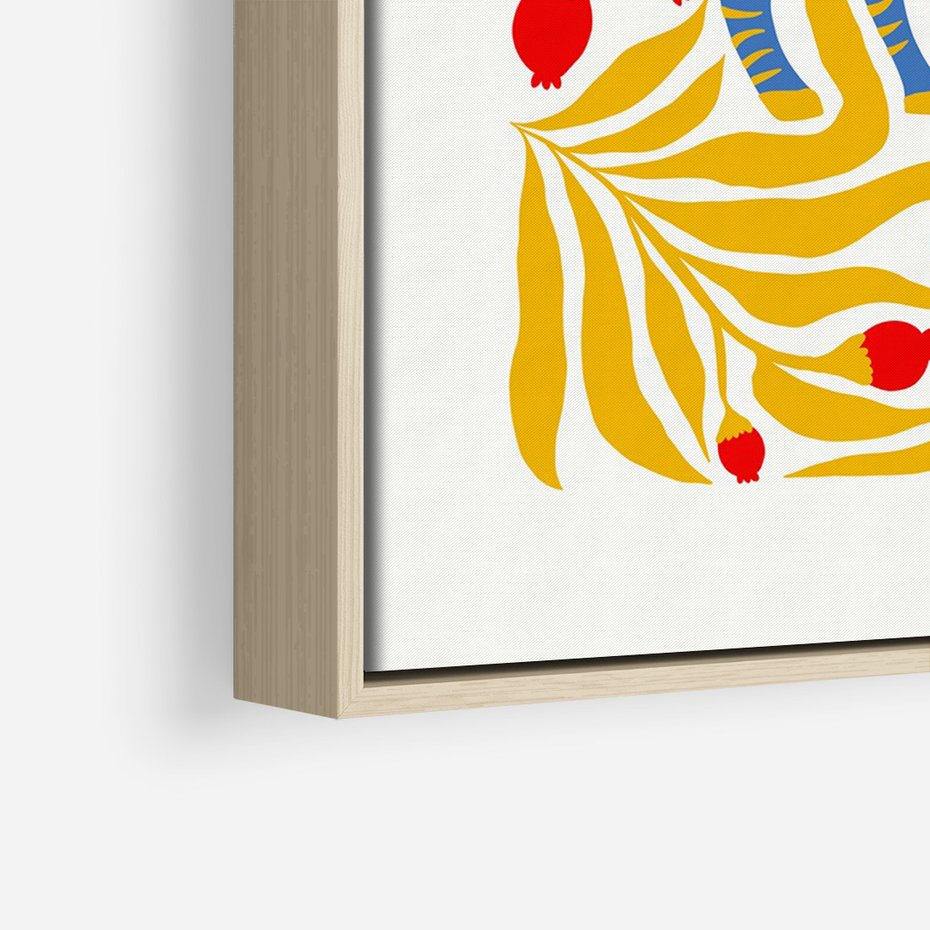 Obraz w ramie 70x100 - Zebra w Nowoczesności - abstrakcyjna nowoczesna grafika, pośrodku zebra - rama drewno