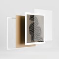 Plakat w ramie 40x50 - Niezwykłe Przesilenia - nowoczesna geometryczna sztuka, loftowe wnętrze - rama biała
